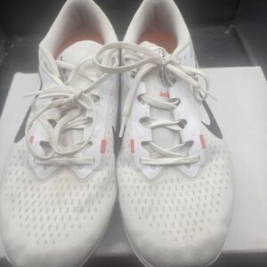 Nike White Sneakers with Orange Lining